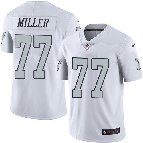 Nike Raiders #77 Kolton Miller White Men's Stitched NFL Limited Rush Jersey